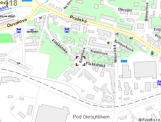 mapa do Flaškářské ulice (23 kb)
